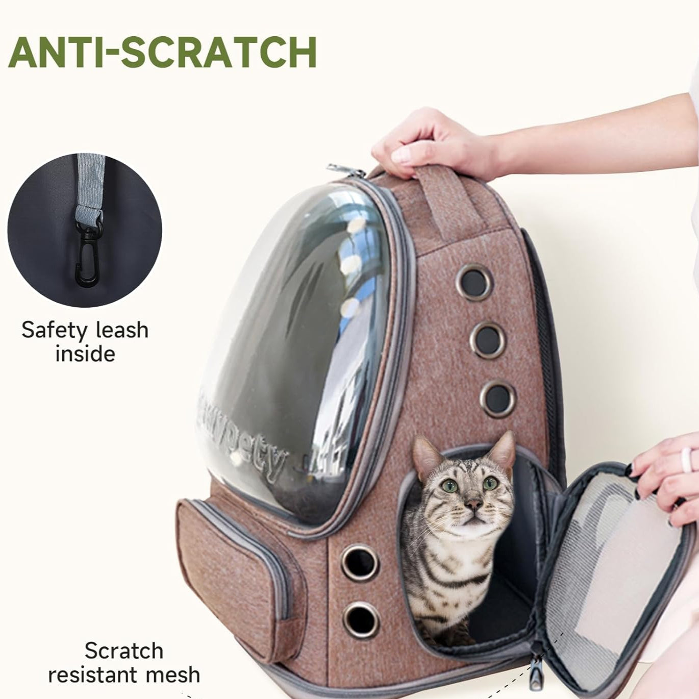 Transparent Breathable Pet Carrier Outdoor Travel Backpack for Cats