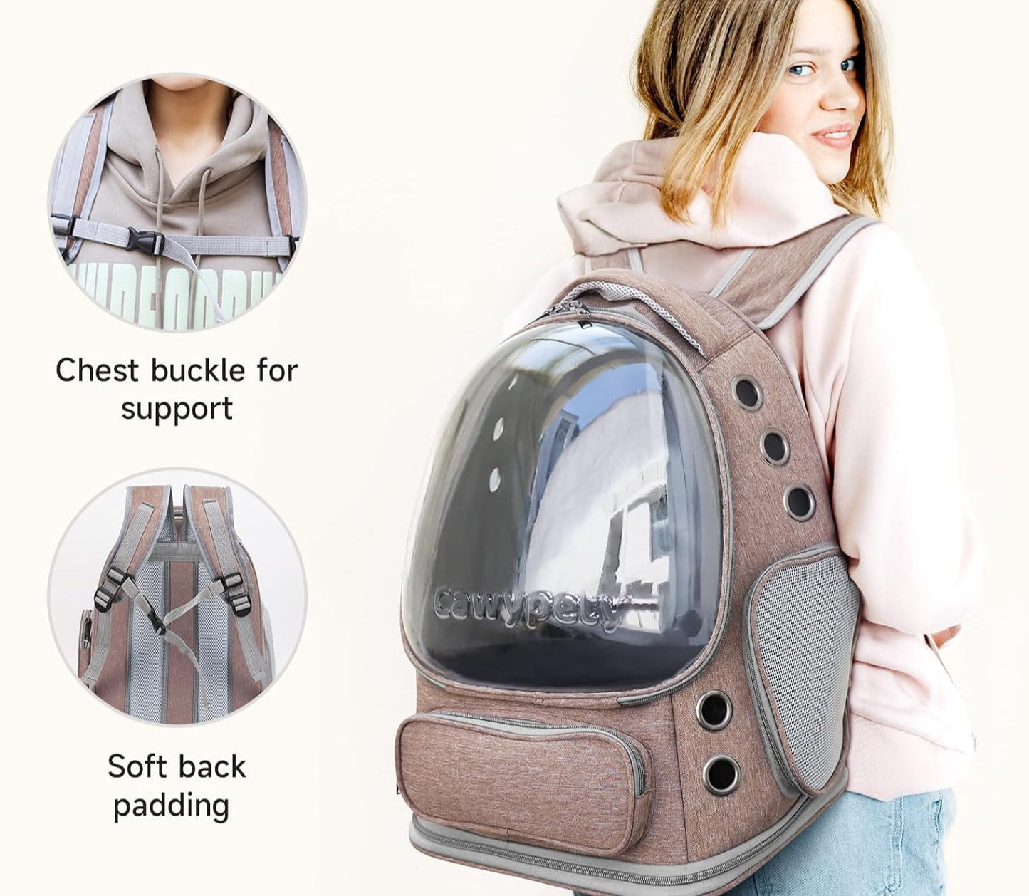 Transparent Breathable Pet Carrier Outdoor Travel Backpack for Cats