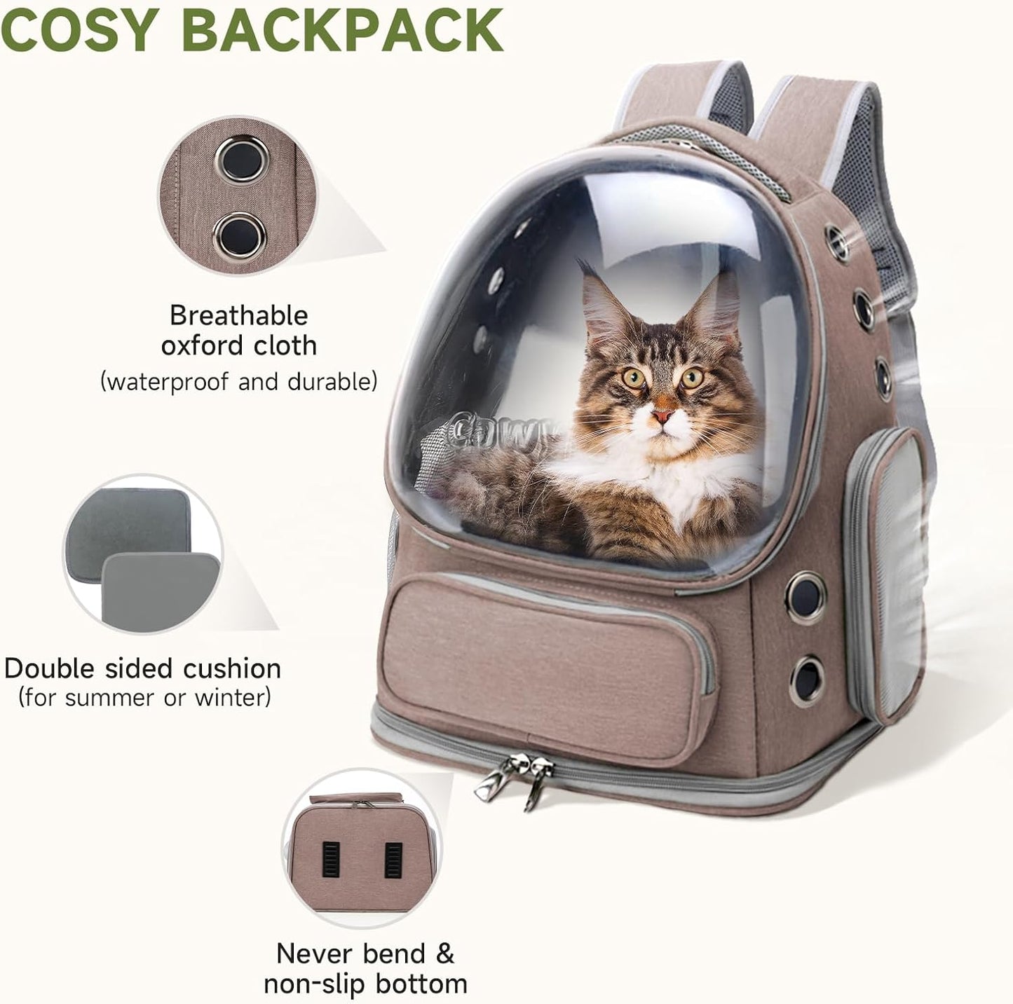 Transparent Breathable Pet Carrier Outdoor Travel Backpack for Cats