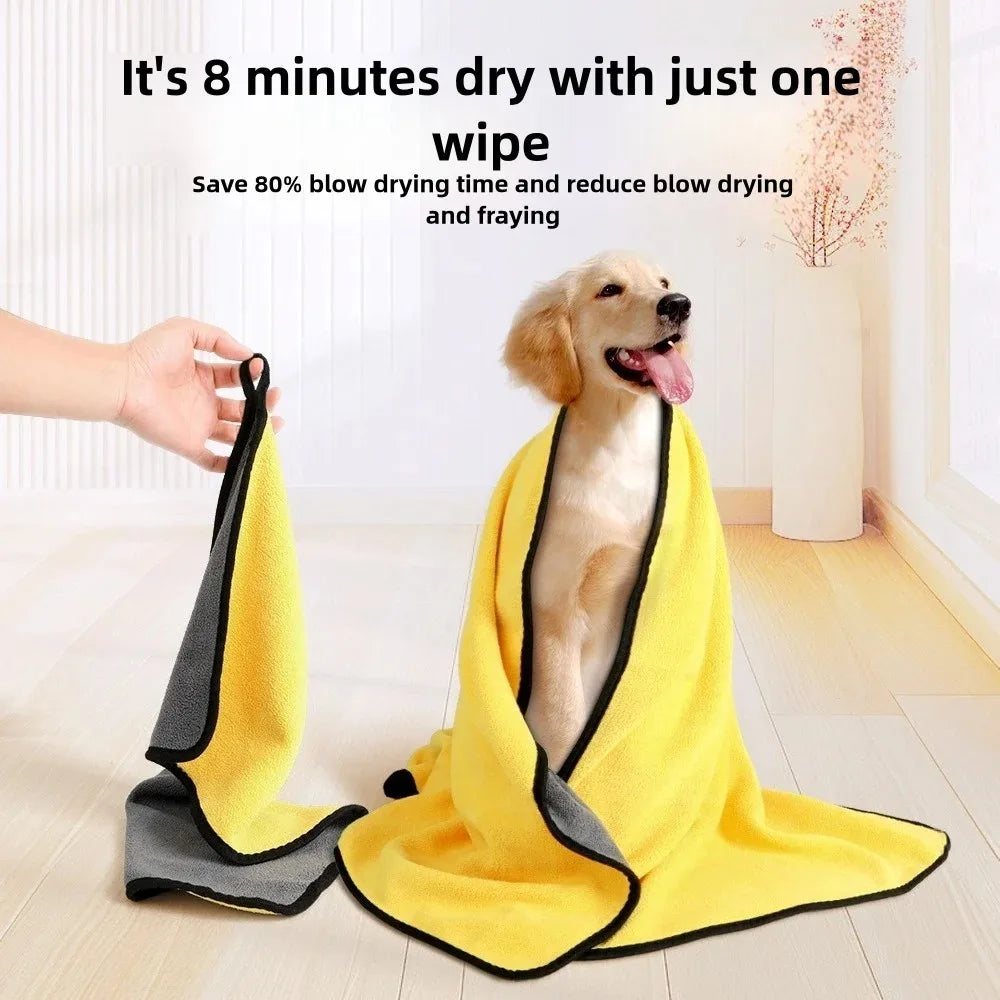 Quick-Dry Soft Pet Towel – Absorbent & Convenient for Dogs and Cats