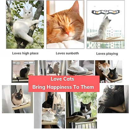 SunnyPaws Cat Hammock – 40lbs/18kg Hanging Window Bed for Cats & Kittens