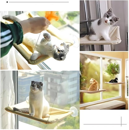 SunnyPaws Cat Hammock – 40lbs/18kg Hanging Window Bed for Cats & Kittens